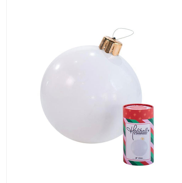 Holiball White Inflatable Ornament - Medium 18”