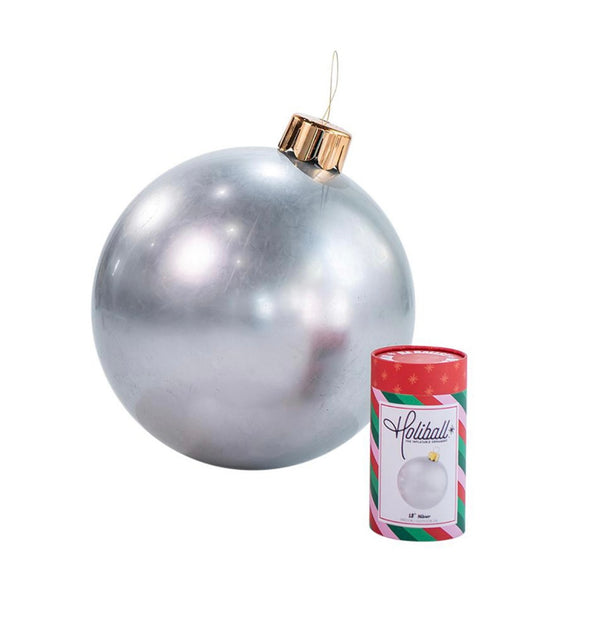 Holiball Silver Inflatable Ornament - Medium 18”