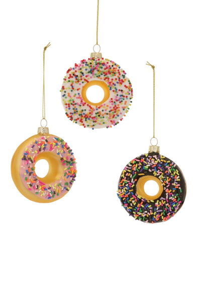 Sprinkled Donut Ornaments S/3