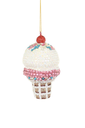 Cody Foster Jeweled Ice Cream Cone Ornament