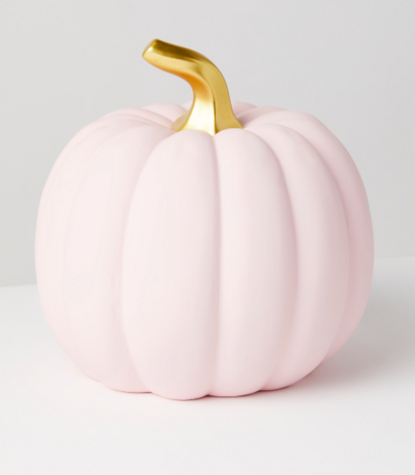 Blush Pink & Gold Stem Pumpkin